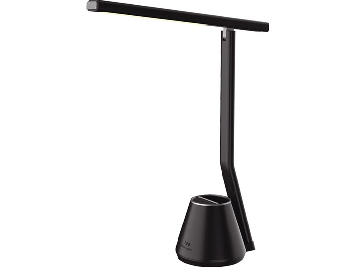 Czarna biurkowa lampka LED z przybornikiem - S253-Defis Wysokość 45 cm Tworzywo sztuczne Lampa biurkowa Lampa LED Metal Pomieszczenie Sypialnia