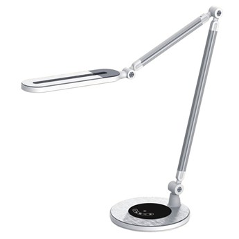 Srebrna lampka na biurko LED z panelem - S254-Acent