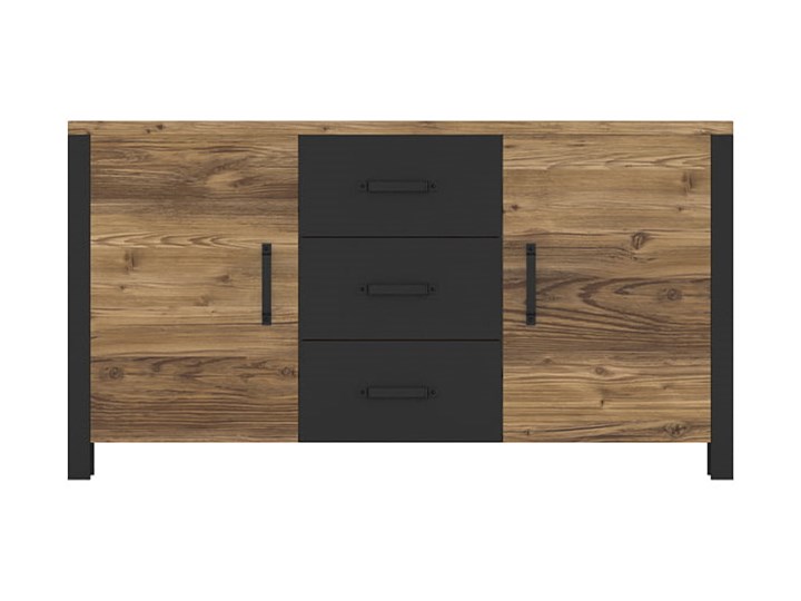 Nowoczesna komoda z drzwiami i szufladami do salonu Olin 147x79x43 Wysokość 79 cm Z witrynami Styl Nowoczesny Szerokość 147 cm Głębokość 43 cm Płyta MDF Kategoria Komody