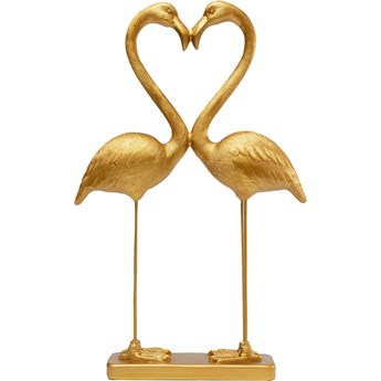 Dekoracja stojąca Flamingo Love 38x63 cm złota