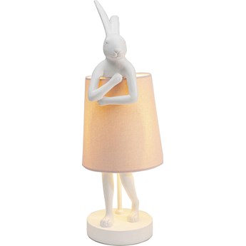 Lampa stołowa Animal Rabbit 17x50 cm biała - klosz różowy