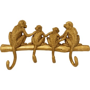 Wieszak ścienny Monkey Hook 38x22 cm złoty