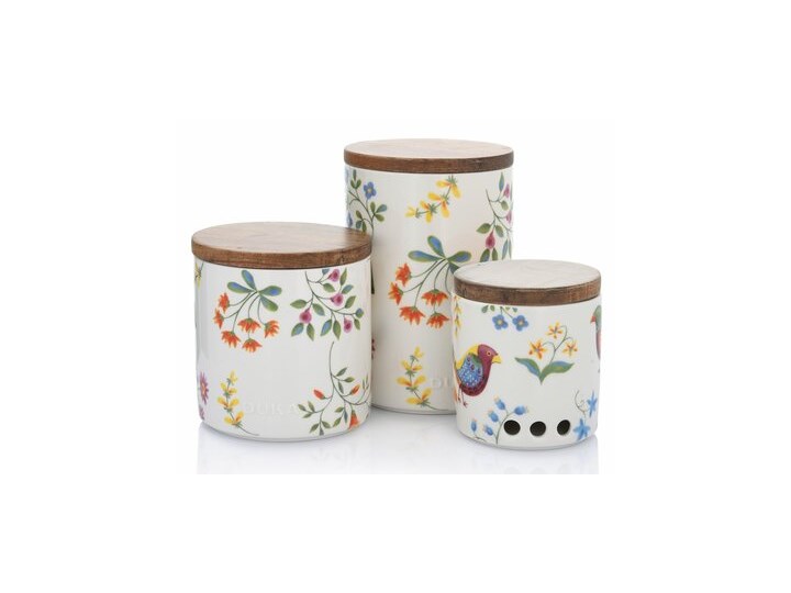 Pojemnik kuchenny na czosnek i cebulę DUKA PARADISE porcelanowy Silikon Ceramika Drewno Na żywność Kategoria Pojemniki i puszki Typ Pojemniki