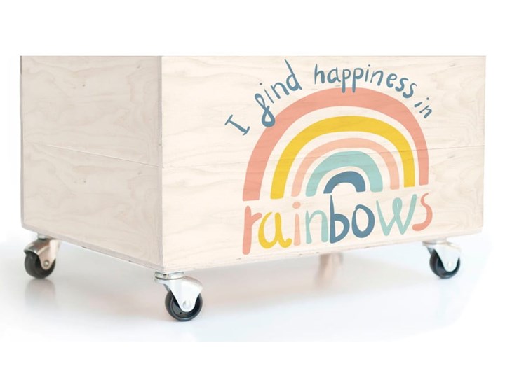 Dziecięcy sosnowy pojemnik na kółkach Folkifreckles Rainbow