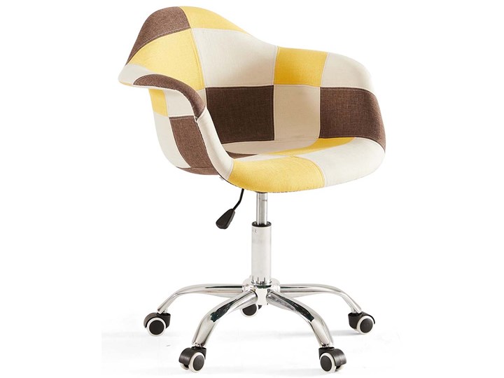 Krzesło obrotowe ART105C patchwork żółty Tkanina Rodzaj(n) Krzesła Tworzywo sztuczne Tapicerowane Metal Kategoria Krzesła kuchenne