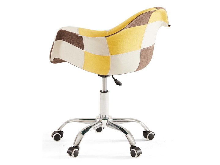 Krzesło obrotowe ART105C patchwork żółty Tkanina Metal Tapicerowane Pomieszczenie Biuro i pracownia Tworzywo sztuczne Styl Nowoczesny