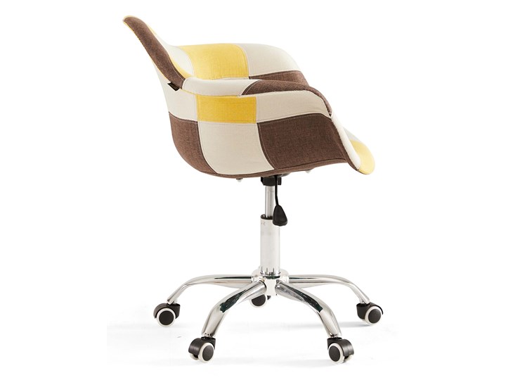 Krzesło obrotowe ART105C patchwork żółty Tkanina Tapicerowane Tworzywo sztuczne Metal Kategoria Krzesła kuchenne