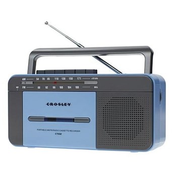 Niebiesko-szary magnetofon Crosley Cassette