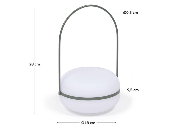 Lampa stołowa Tea z polietylenu i metalu z zielonym wykończeniem Tworzywo sztuczne Kategoria Lampy stołowe Lampa dekoracyjna Kolor Biały