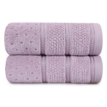 Zestaw 2 fioletowych bawełnianych ręczników Hobby Arella, 50x90 cm