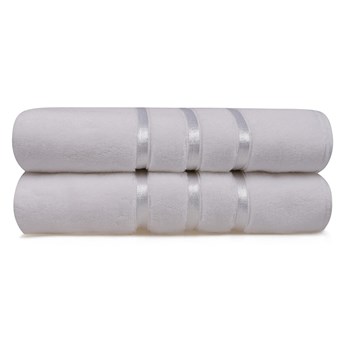 Zestaw 2 białych bawełniany ręczników kąpielowych Hobby Dolce, 70x140 cm