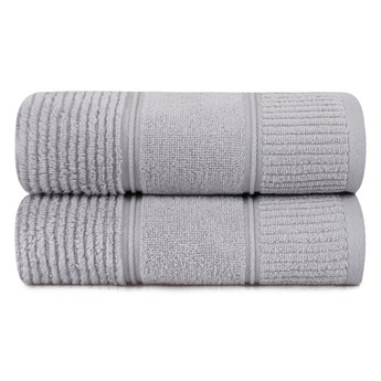 Zestaw 2 szarych bawełnianych ręczników Hobby Daniela, 50x90 cm