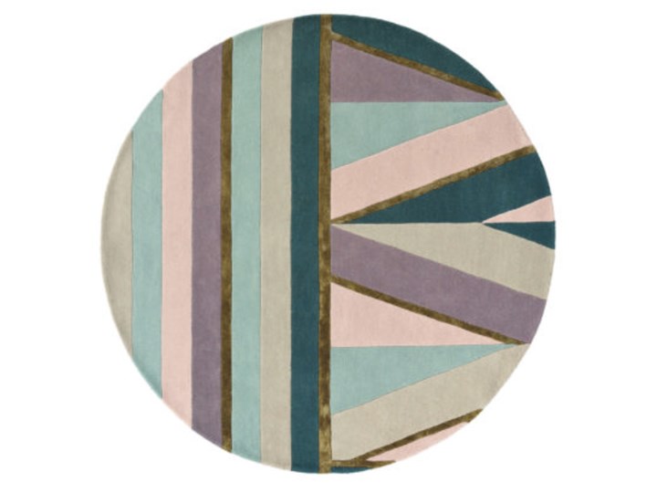 Dywan Sahara Round Pink 200x200 cm 150x150 cm Okrągły Pomieszczenie Salon Wełna Dywany Wiskoza Kolor Miętowy
