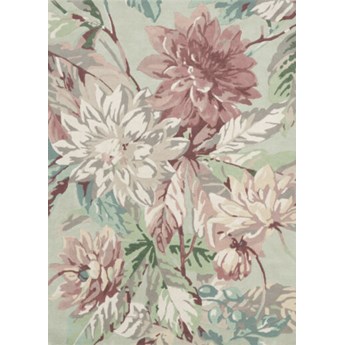 Miętowy dywan w kwiaty Dahlia Rosehip Mulberry