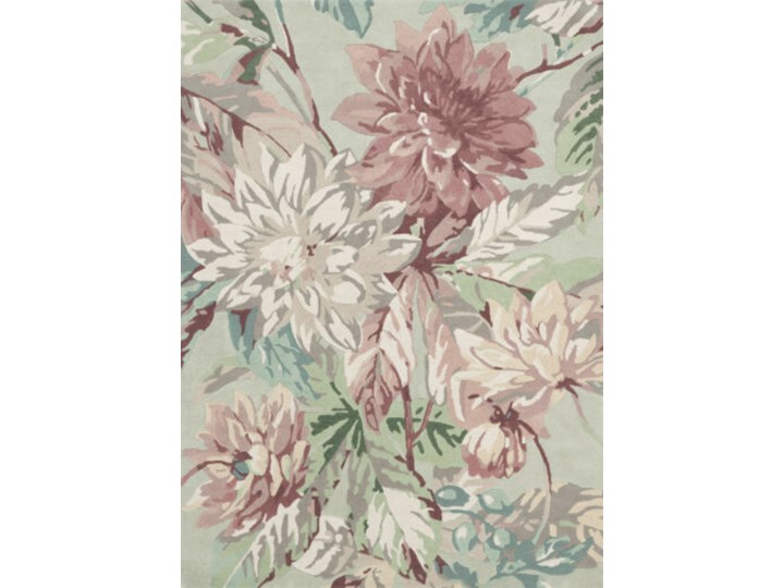 Miętowy dywan w kwiaty Dahlia Rosehip Mulberry
