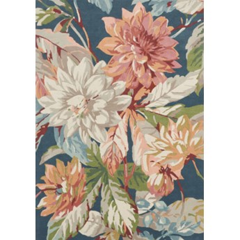 Granatowy dywan w kwiaty Dahlia Rosehip Teal