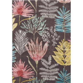 Fioletowy dywan z motywem roślinnym Yasuni Cerise