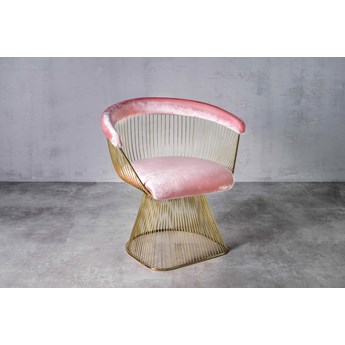 Aksamitny fotel Praslin różowy