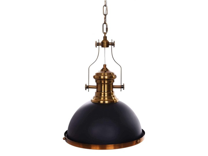 LAMPA LOFT ETTORE CZARNO-MOSIĘŻNA Lampa przemysłowa Lampa z abażurem Lampa z kloszem Mosiądz Stal Kolor Czarny Metal Pomieszczenie Salon