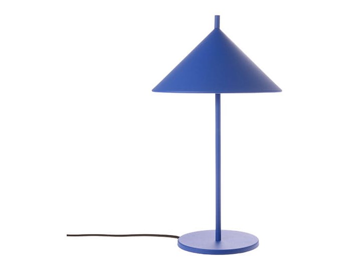 Lampa stołowa Triangle metalowa kobaltowa Stal Lampa z abażurem Wysokość 48 cm Lampa gabinetowa Pomieszczenie Sypialnia