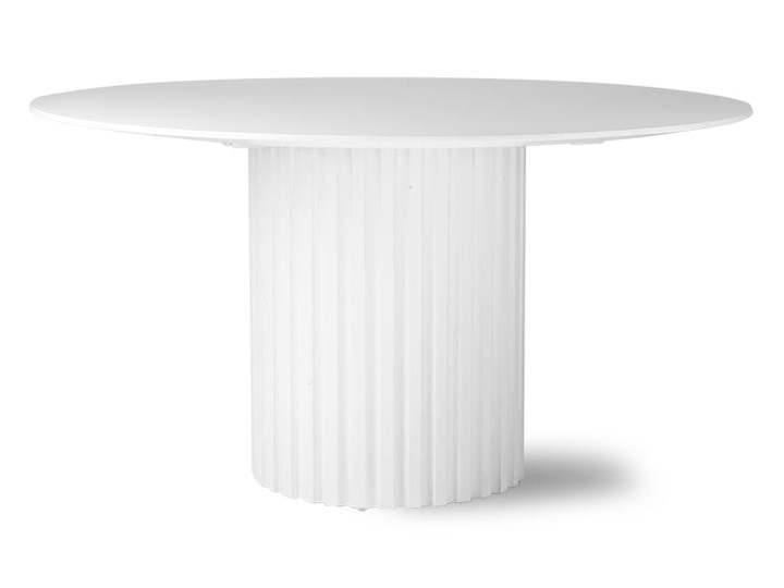 Stół jadalniany Pillar biały Drewno Płyta MDF Wysokość 140 cm Stal Wysokość 75 cm Styl Nowoczesny Styl Minimalistyczny