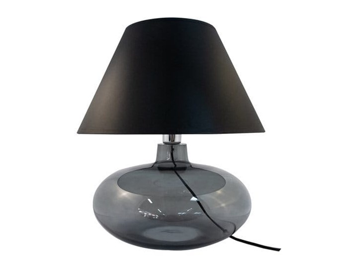 Lampa stołowa Adana grafitowe szkło, czarny klosz Wysokość 44 cm Stal Lampa z kloszem Styl Nowoczesny