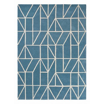 Niebieski dywan geometryczny Viso Denim