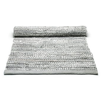 Szary dywan skórzany z recyclingu LEATHER LIGHT GREY