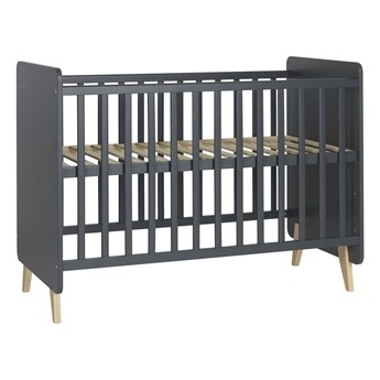 Antracytowe łóżeczko niemowlęce Quax Loft 120x60