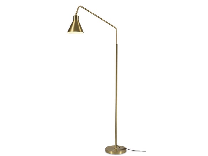 Lampa podłogowa Lyon złota Lampa inspirowana Lampa z kloszem Metal Szkło Drewno Styl Vintage