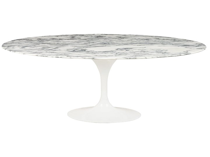 Owalny stół TULIP ELLIPSE MARBLE Arabescato - marmurowy blat Wysokość 73 cm Stal Metal Średnica 90 cm Pomieszczenie Stoły do jadalni