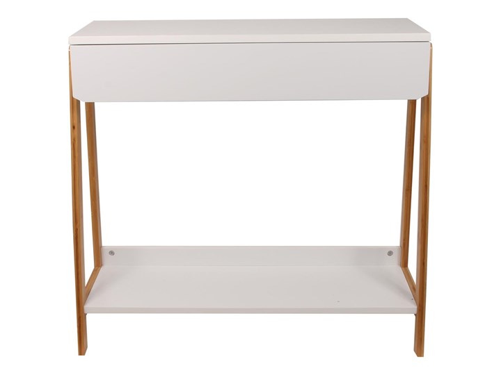 Konsola Rosemary Drewno Stal nierdzewna Z półką Szerokość 84 cm Głębokość 34 cm Pomieszczenie Sypialnia Z szufladą Wysokość 77 cm Styl Skandynawski