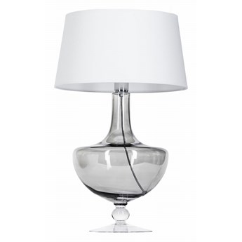 Lampa Oxford szklana podstawa dymiona biały klosz