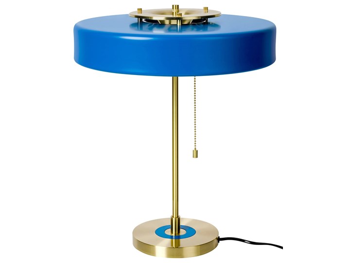 Lampa biurkowa Arte niebieska Wysokość 42 cm Lampa z kloszem Metal Stal Pomieszczenie Sypialnia