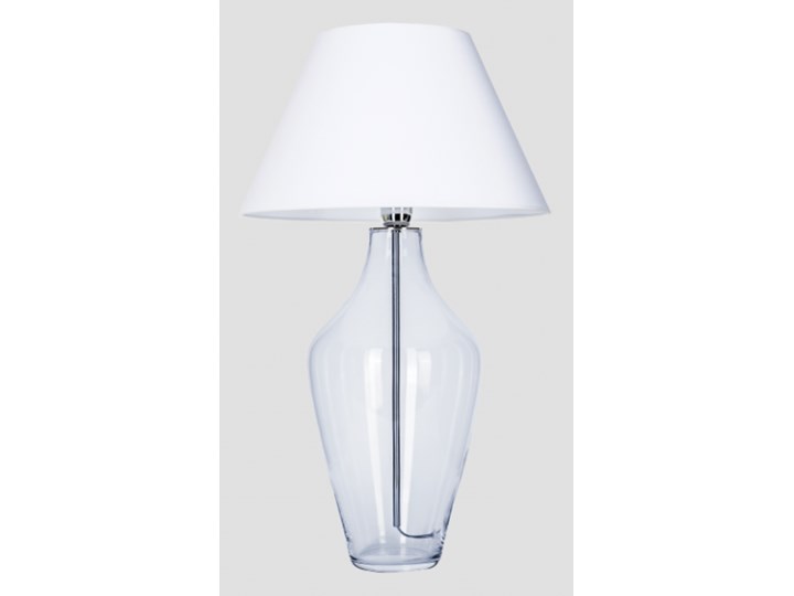 Szklana lampa stołowa Valencia transparentne szkło Stal Wysokość 55 cm Wysokość 56 cm Lampa z kloszem Styl Rustykalny