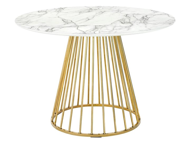 Stół Glam marble Wysokość 75 cm Płyta MDF Stal Metal Marmur Kształt blatu Okrągły