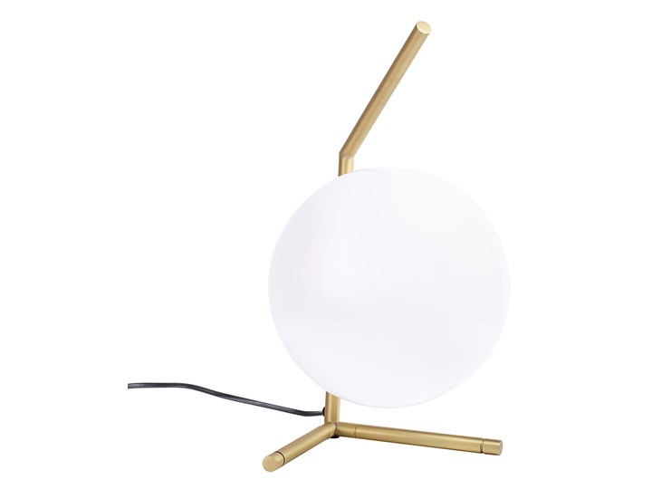 Lampa biurkowa/nocna HALM 1 - mosiądz, szkło Lampa nocna Lampa z kloszem Wysokość 42 cm Kolor Biały