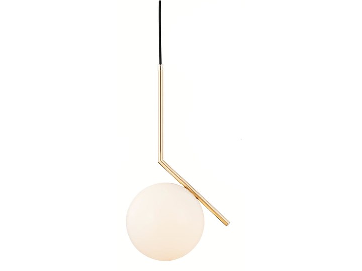 Lampa wisząca HALM 30 - mosiądz, szkło Kolor Biały Lampa z kloszem Lampa kula Pomieszczenie Przedpokój