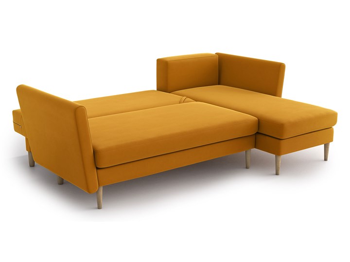 Narożnik Joleen z szezlongiem i funkcją spania, Golden Velvet Wysokość 88 cm Szerokość 210 cm Szerokość 240 cm Głębokość 160 cm Materiał obicia Tkanina