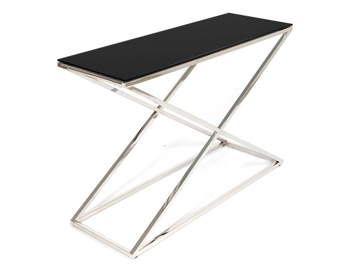 Konsola chromowana srebrna z czarnym blatem 120x40x78cm Szerokość 120 cm Lustro Stal nierdzewna Głębokość 40 cm Wysokość 78 cm Styl Nowoczesny