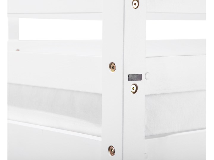 Beliani Łóżko dziecięce piętrowe białe drewniane z drabinką 90 x 200 cm Skandynawski design Drewno Kategoria Łóżka dla dzieci Łóżko piętrowe Kolor Biały