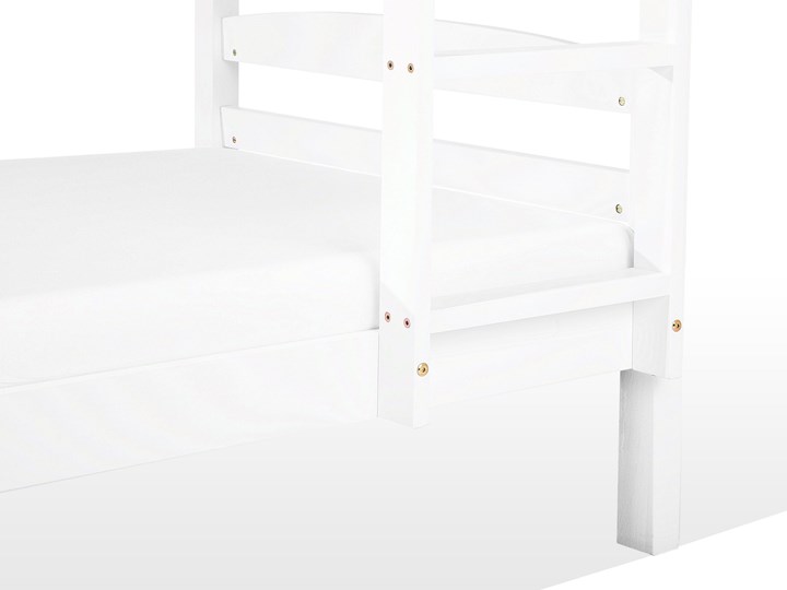 Beliani Łóżko dziecięce piętrowe białe drewniane z drabinką 90 x 200 cm Skandynawski design Drewno Łóżko piętrowe Kolor Biały