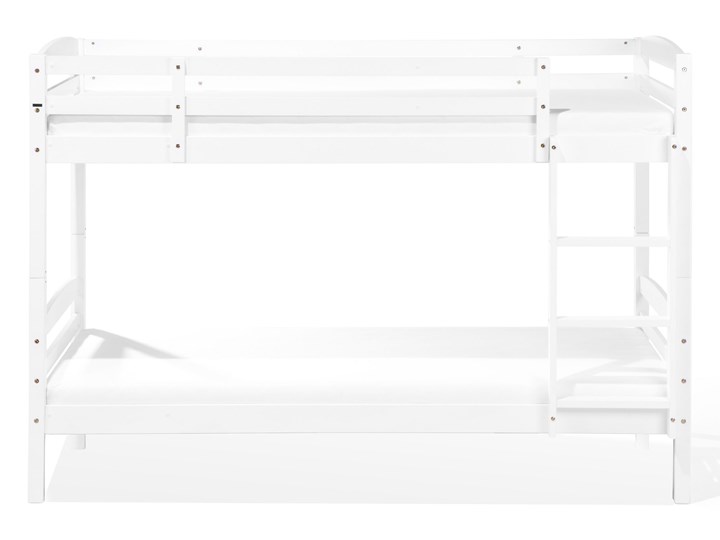 Beliani Łóżko dziecięce piętrowe białe drewniane z drabinką 90 x 200 cm Skandynawski design Łóżko piętrowe Drewno Kategoria Łóżka dla dzieci Rozmiar materaca 90x200 cm