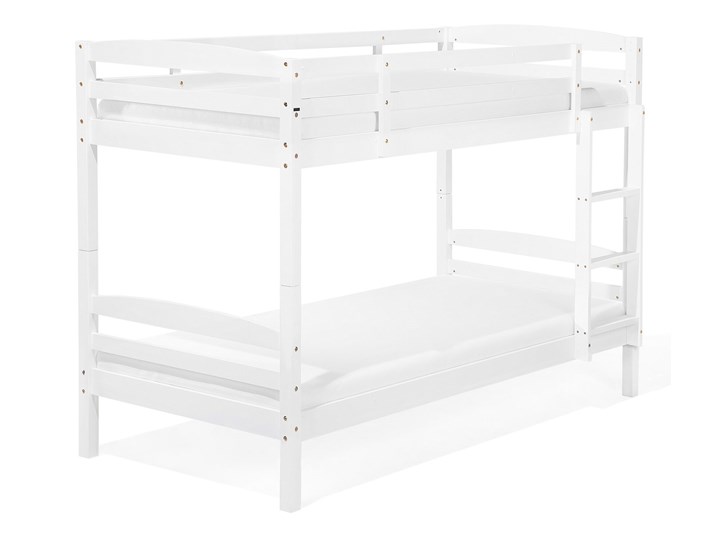 Beliani Łóżko dziecięce piętrowe z szufladami białe drewniane z drabinką 90 x 200 cm Skandynawski design