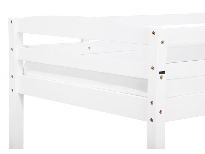 Beliani Łóżko dziecięce piętrowe z szufladami białe drewniane z drabinką 90 x 200 cm Skandynawski design