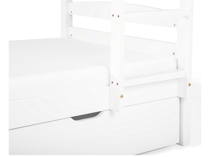 Beliani Łóżko dziecięce piętrowe z szufladami białe drewniane z drabinką 90 x 200 cm Skandynawski design