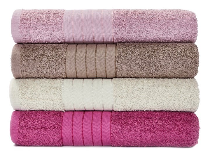 Zestaw 4 bawełnianych ręczników Le Bonom Siena, 70x140 cm Komplet ręczników Kategoria Ręczniki Bawełna Kolor Fioletowy