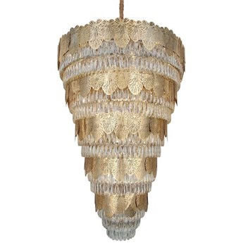 Designerski złoty żyrandol 1477-80-82 POSITANO SALON HOL HOTEL LUCEA 260CM z ekspozycji