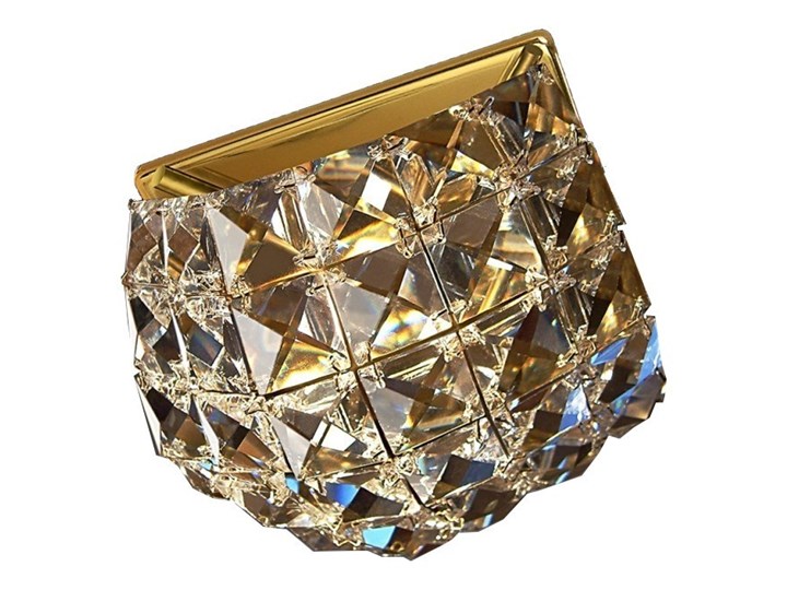 Złota lampa sufitowa 2006OR kryształowe oczko gumarcris oprawa podtynkowa salon hol łazienka hotel