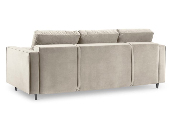 Beżowa aksamitna rozkładana sofa Milo Casa Santo Głębokość 100 cm Szerokość 225 cm Wielkość Trzyosobowa